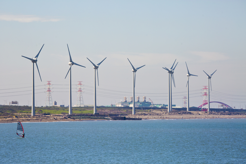 Wind Turbines along the coast